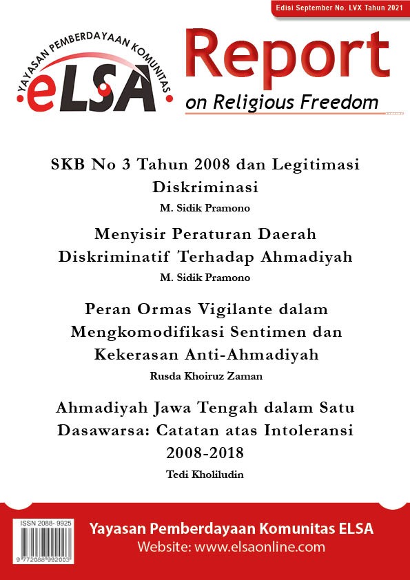 Hingga 2021, ada 66 Peraturan Diskriminatif terhadap Ahmadiyah di Indonesia